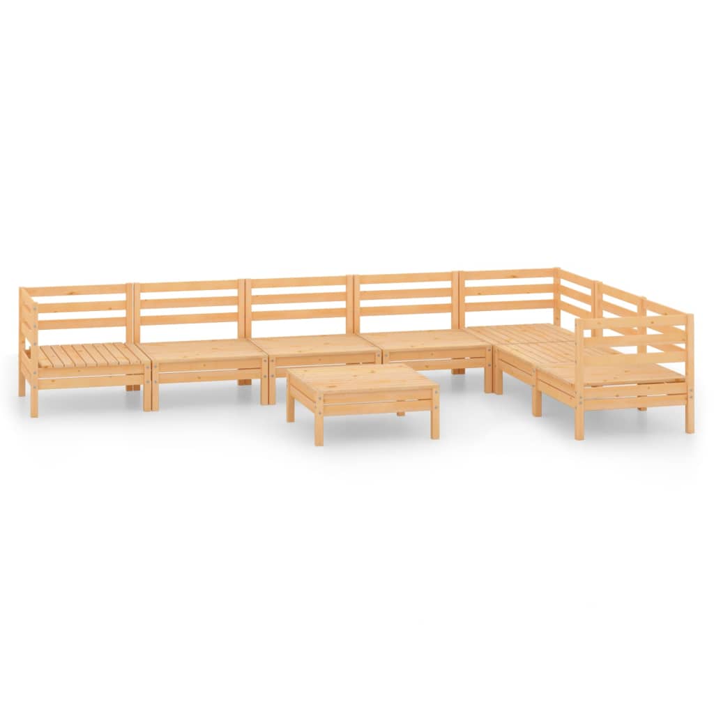 Salon bas de jardin en Bois Marron 8 personnes - 2