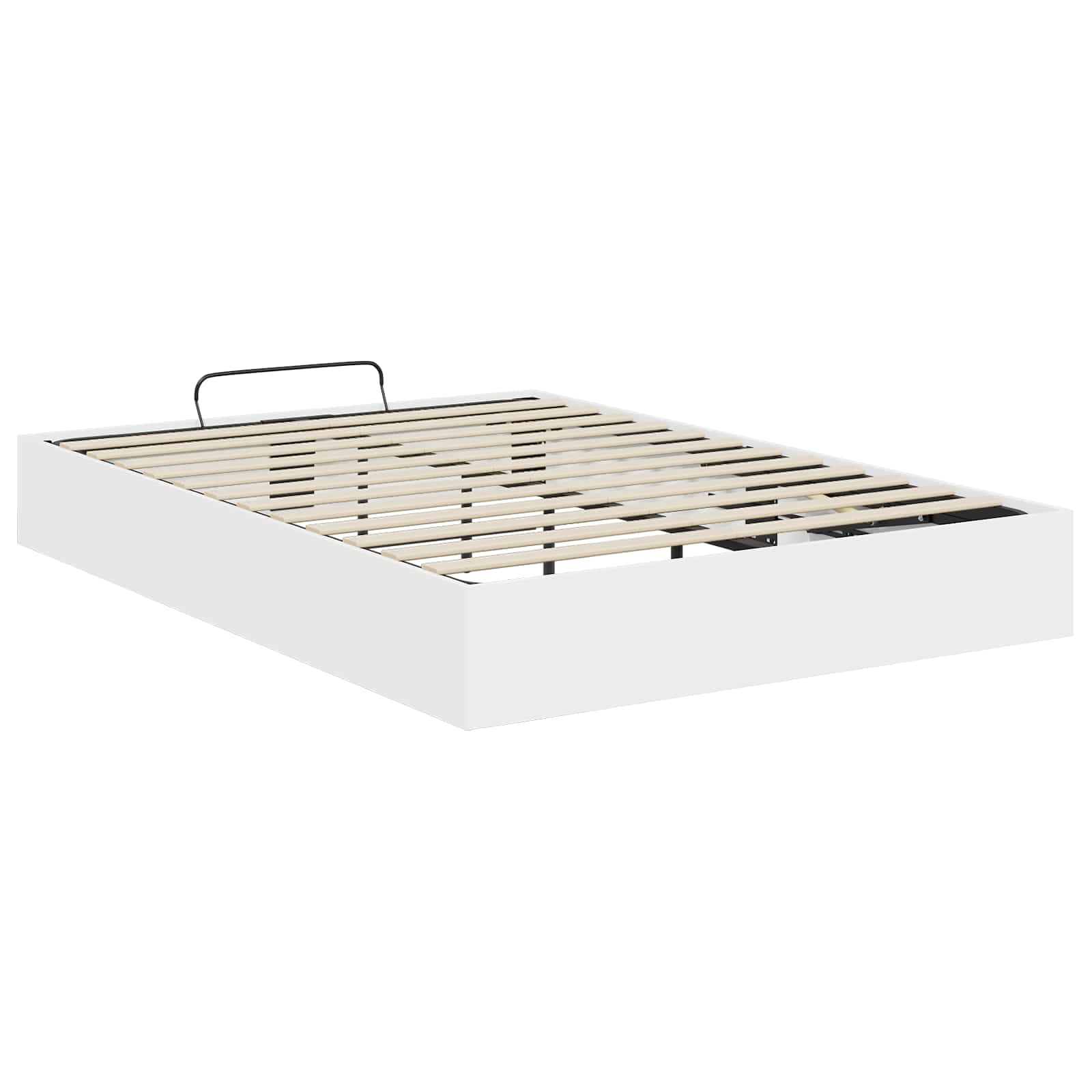Cadre de lit ottoman en panneau de bois blanc, pour la chambre, 140 × 190 cm - 7