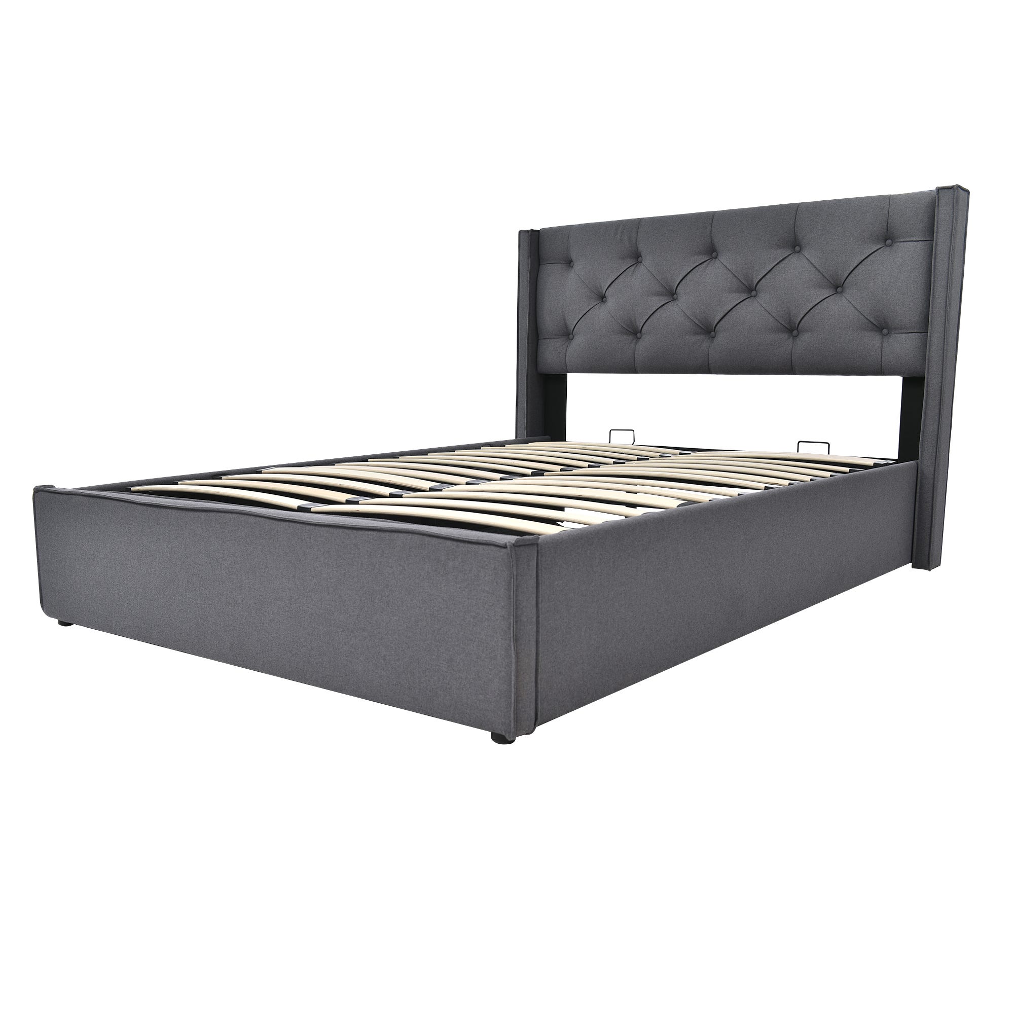 Lit coffre 160x200 cm Lit adulte Lit capitonné avec éclairage LED, sans Lit coffre 160x200 cm Lit adulte Lit capitonné avec éclairage LED, sans
