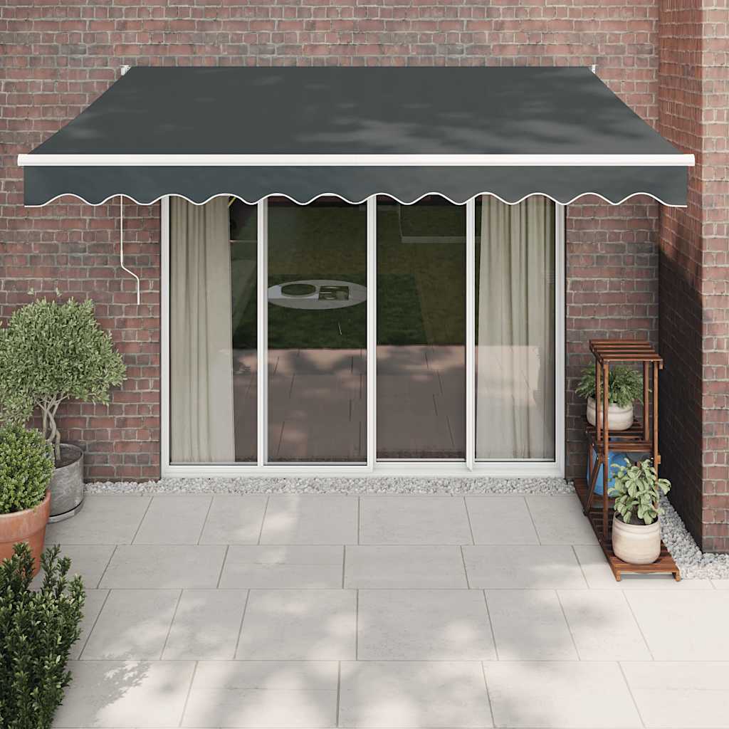 Toldo retráctil automático, color antracita, 3x2,5 m