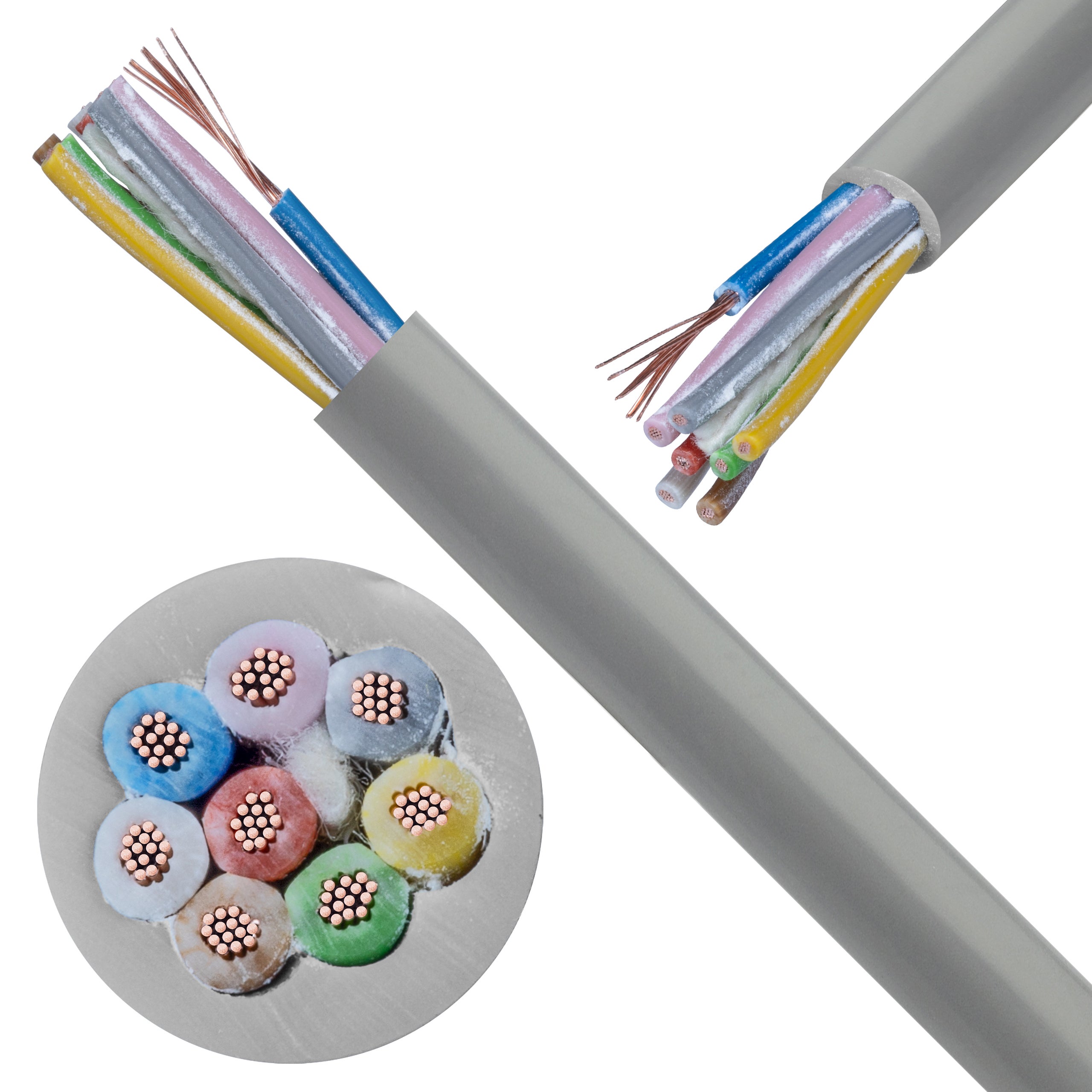 Kabel sterowniczy ELITRONIC LIYY 8x0,25mm2 szary 250/500V olejoodporny linka TKD 100m