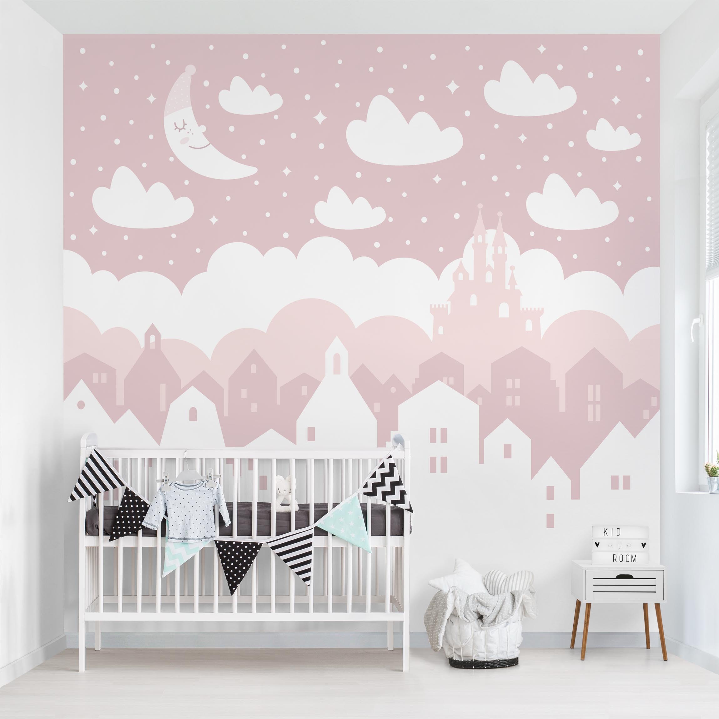 Papier Peint 3D Fille Rose Licorne Chambre Papier Peint Arc En Ciel Ciel Étoilé Ciel Peinture Murale Paradis Des Enfants Décoratif Revêtement Mural