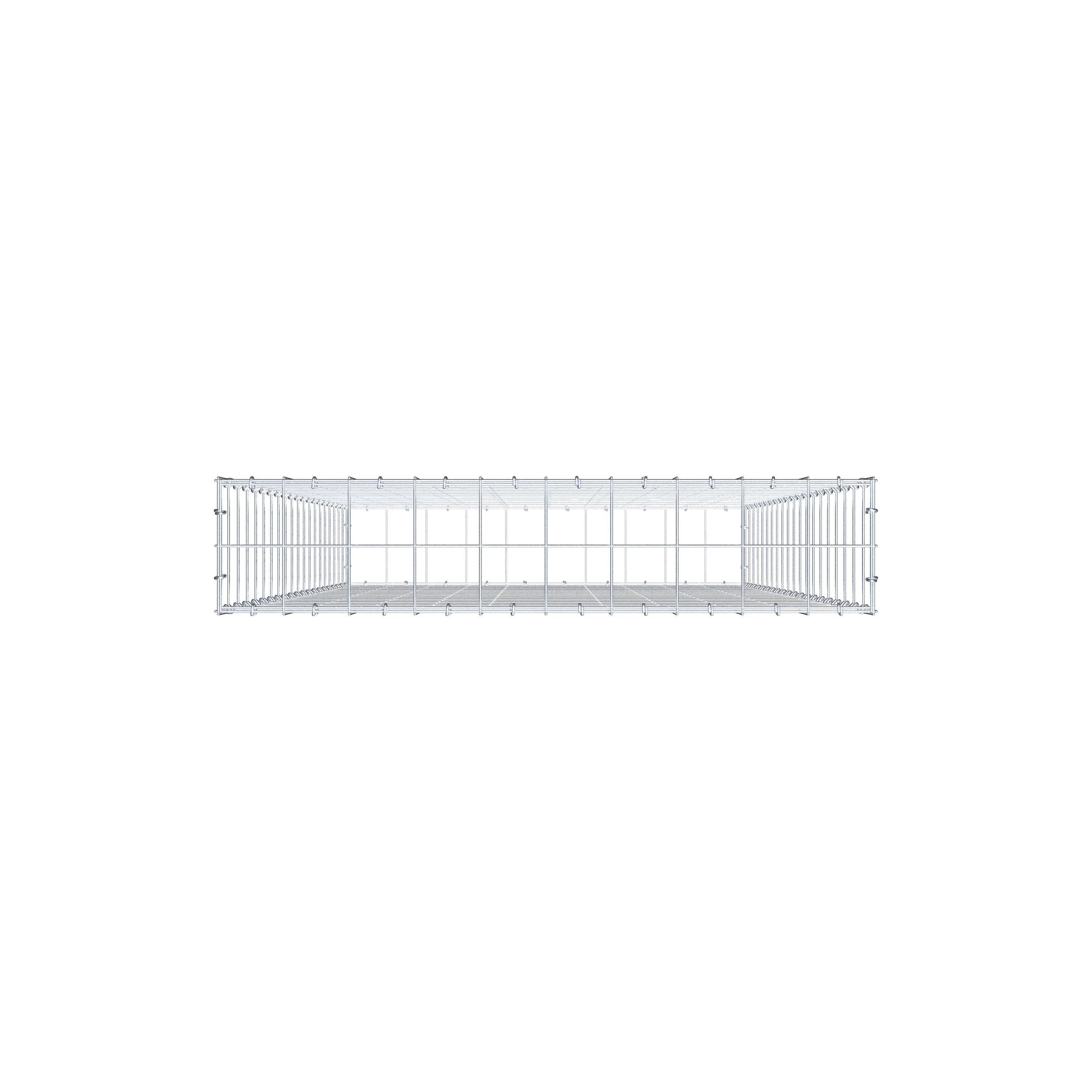 Gavión de acero galvanizado 200x100x20cm (LxAxP), malla 10 x 10cm, Anillo en C, jaula metálica para muro o jardín - 8