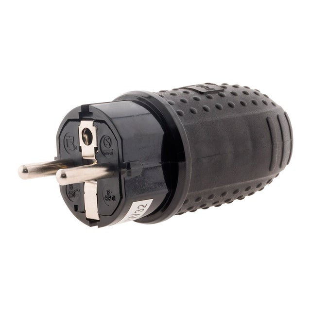 Fiche caoutchouc mâle 16A 2P+T - Zenitech