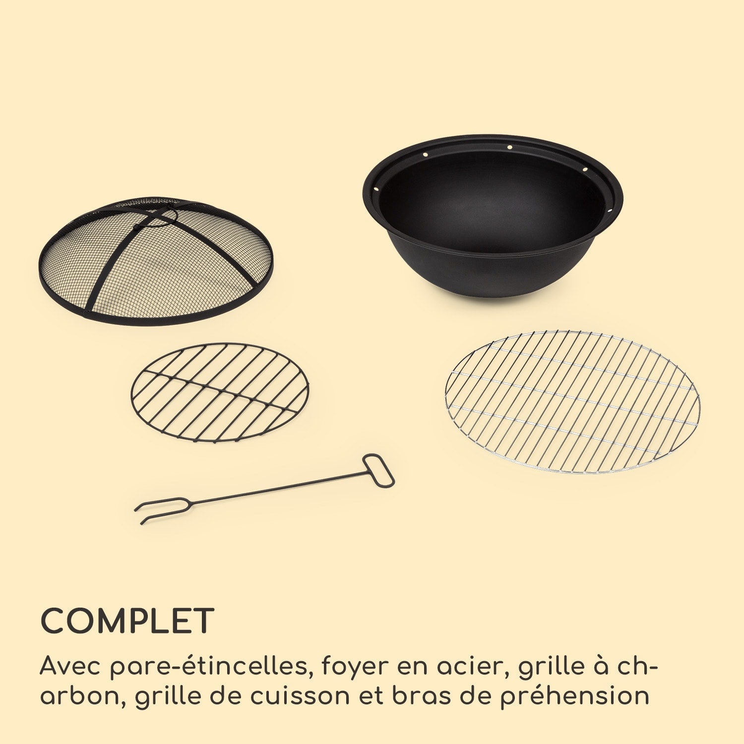 BLUMFELDT Braséro blumfeldt Monolith avec grill MGO & bac en acier et pare-étincelles Gris / argent - 6