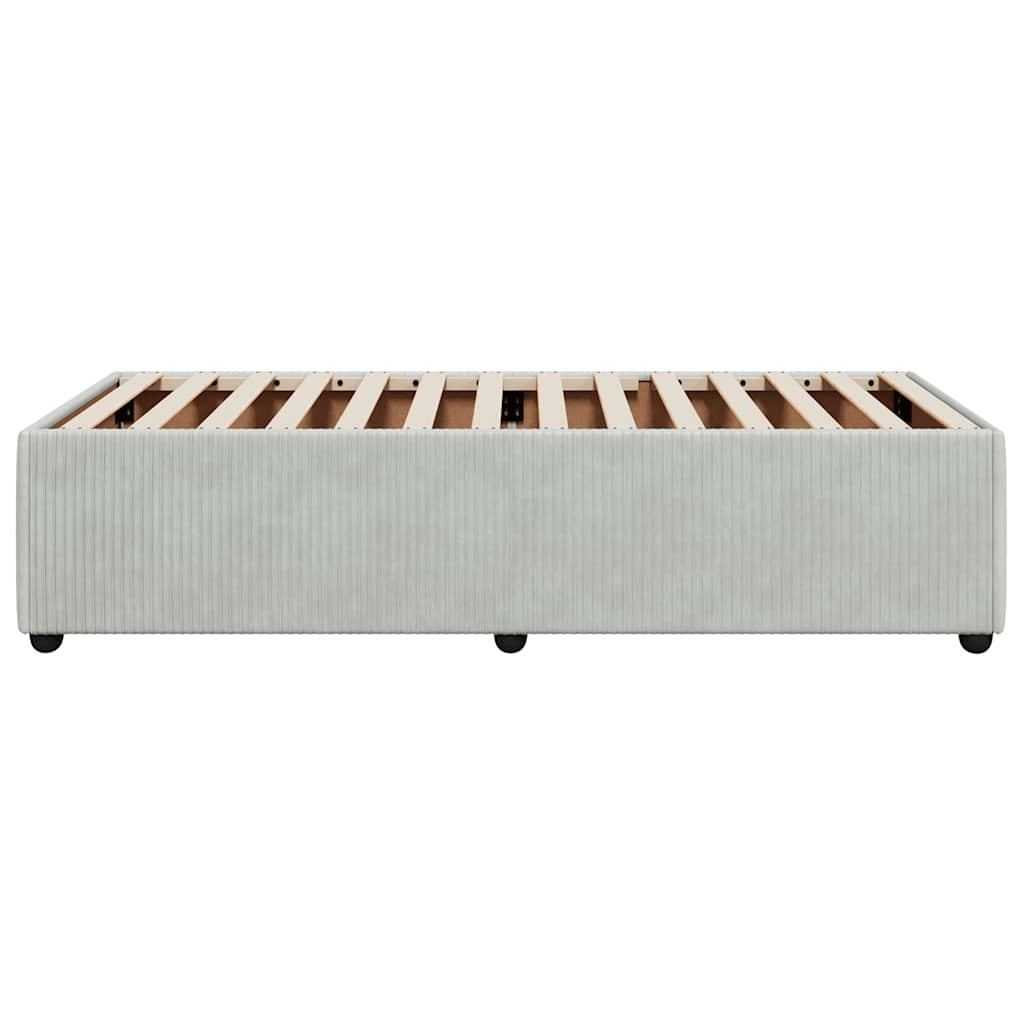 Cadre de lit sans matelas, en velours, gris clair, pour la chambre, 100 × 200 cm - 5
