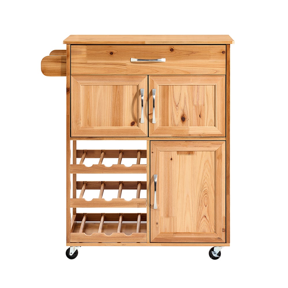 SoBuy Wózek kuchenny z jedną szufladą Jasnobrązowy 75x38x86cm Rustykalny FKW45-N