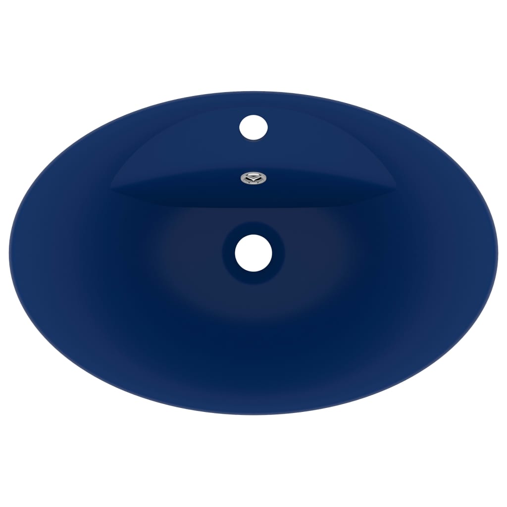 Lavabo ovale di lusso con troppopieno da appoggio wc lavabo bagno interno casa 58,5 x 39 cm ceramica blu 02_0002677 - 3