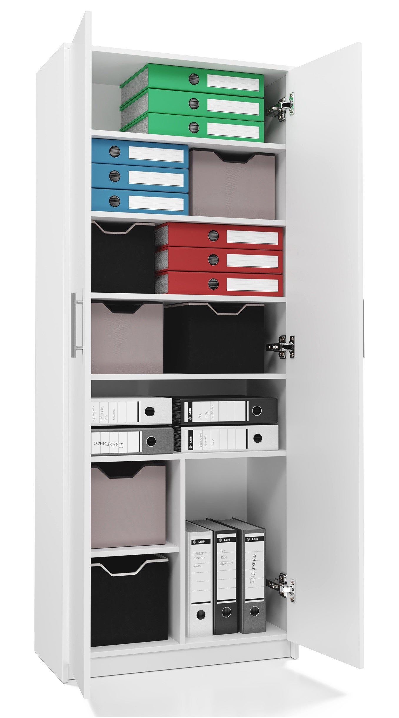 Filing cabinet OLIV 2D 74x35x180 cm white - 3