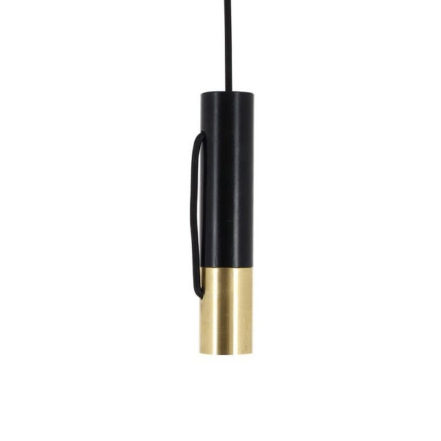 Xanlite - Suspension Tempo en métal noir et laiton, culot E27 - COSDETEMBL