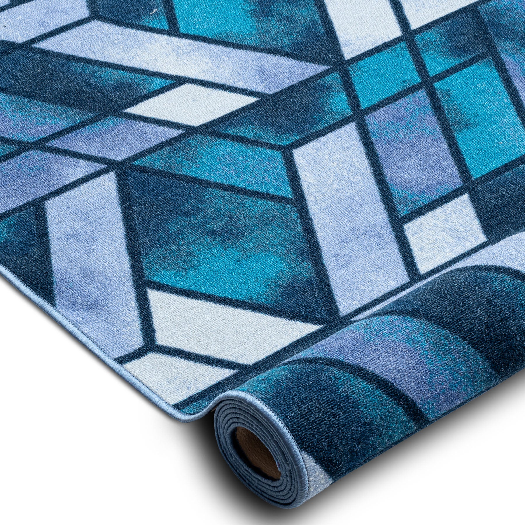 TAPIS DE COULOIR ANTIDÉRAPANT ROMBY diamants bleu marine 100cm 100x1250 cm - 2