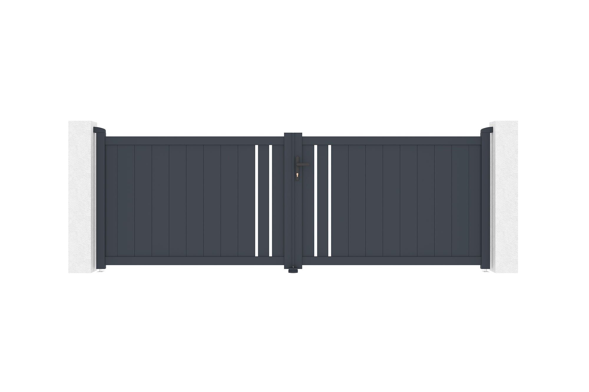 Brama aluminiowa dwuskrzydłowa 3,5m GIONA 350B120