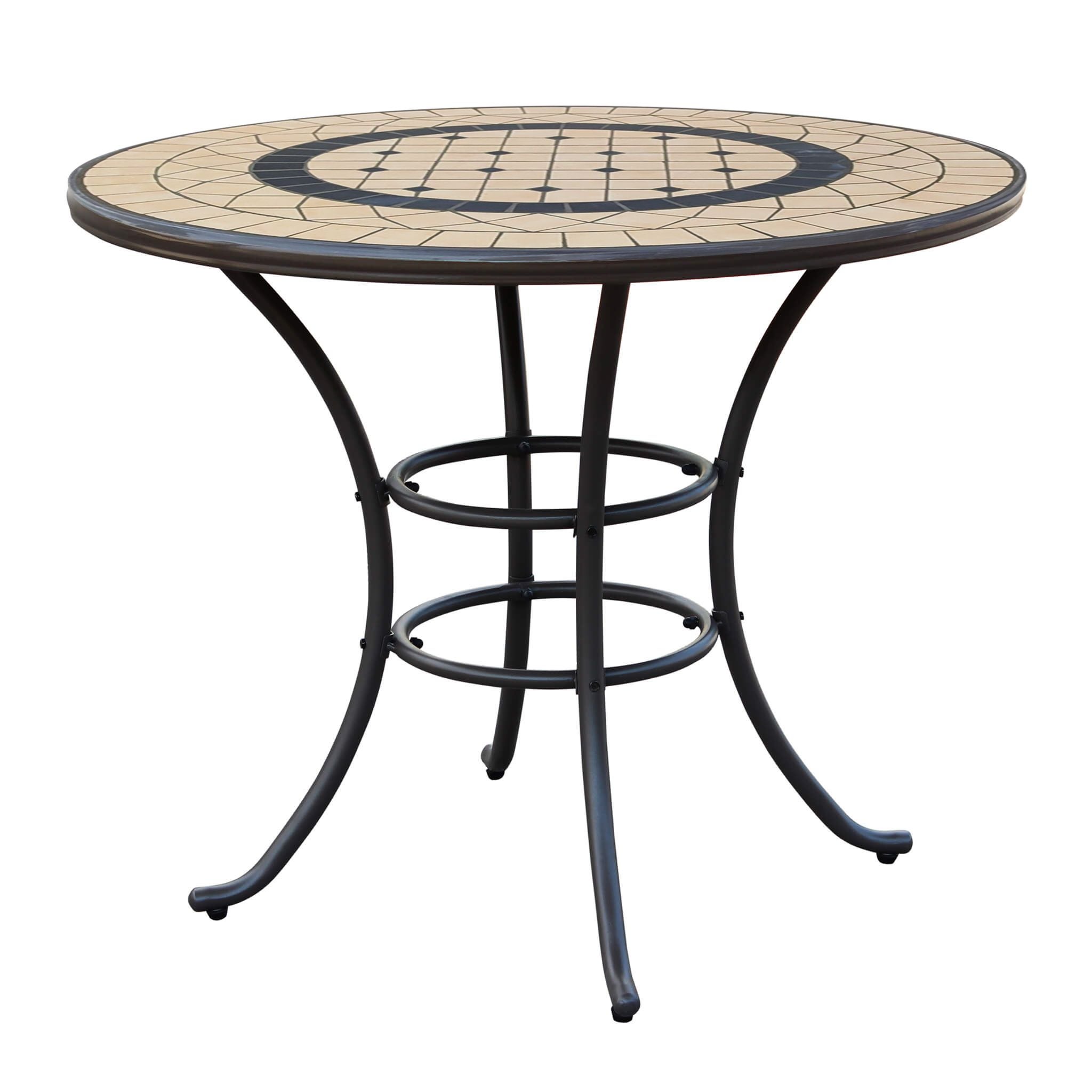 Tavolo Pub Industriale Rotondo - Ferro Nero 60cm, Altezza 95cm