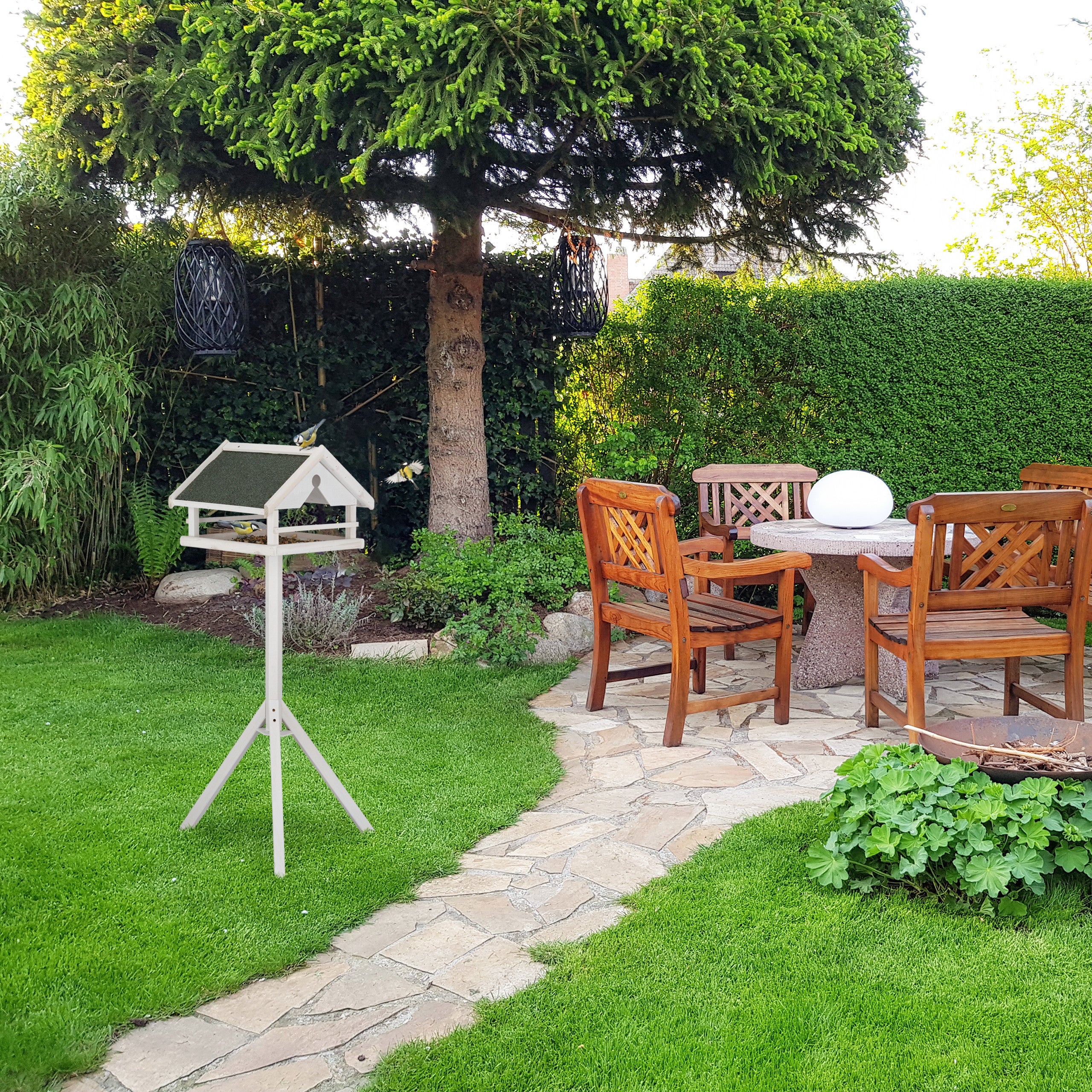 Mangiatoia Per Scoiattoli Relaxdays - In Legno Di Abete, 17.5x12x25cm, Con Finestra, Da Terra - Foto 14