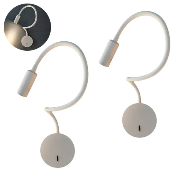 2 x Kinkiet LED USB - Ciepłe światło 3W, regulacja kąta 360° - Wewnętrzna lampka nocna do salonu, przedpokoju, sypialni - Łatwa instalacja