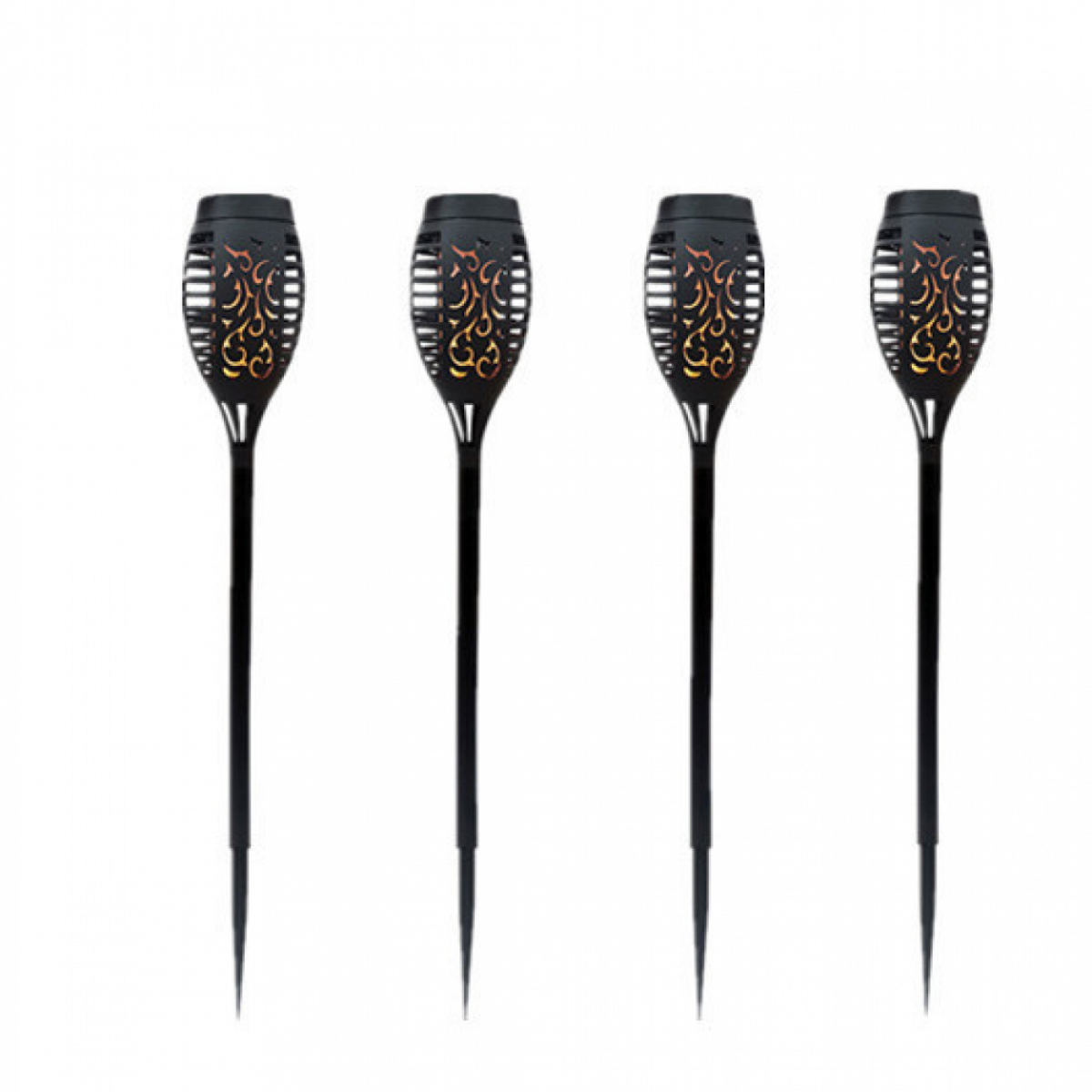 Set de 2 torțe solare LED impermeabile cu flacără solară pâlpâitoare, iluminat decorativ pentru peisaj, grădină, alee sigură 2buc