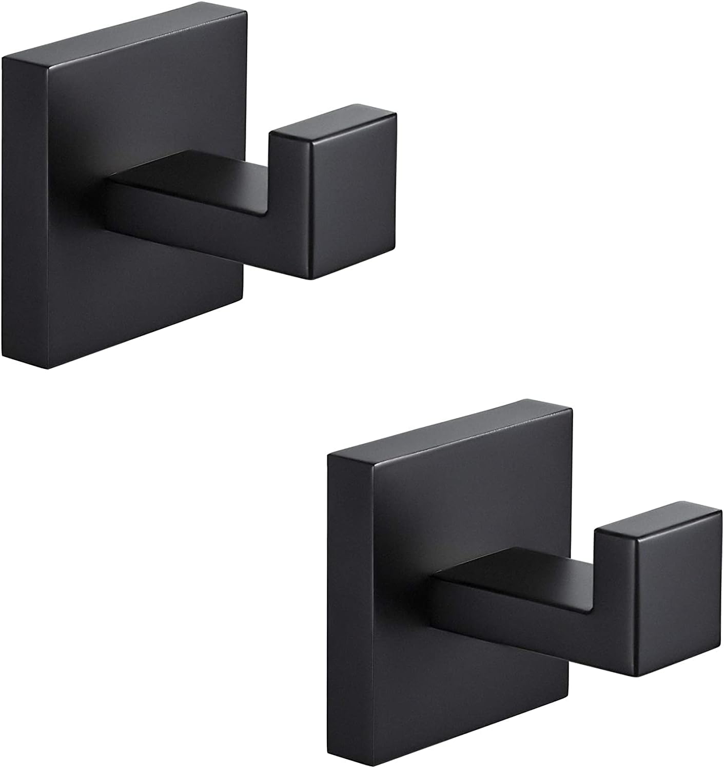 Zestaw 2 wieszaków łazienkowych, kwadratowy wieszak na ubrania ze stali nierdzewnej, czarny