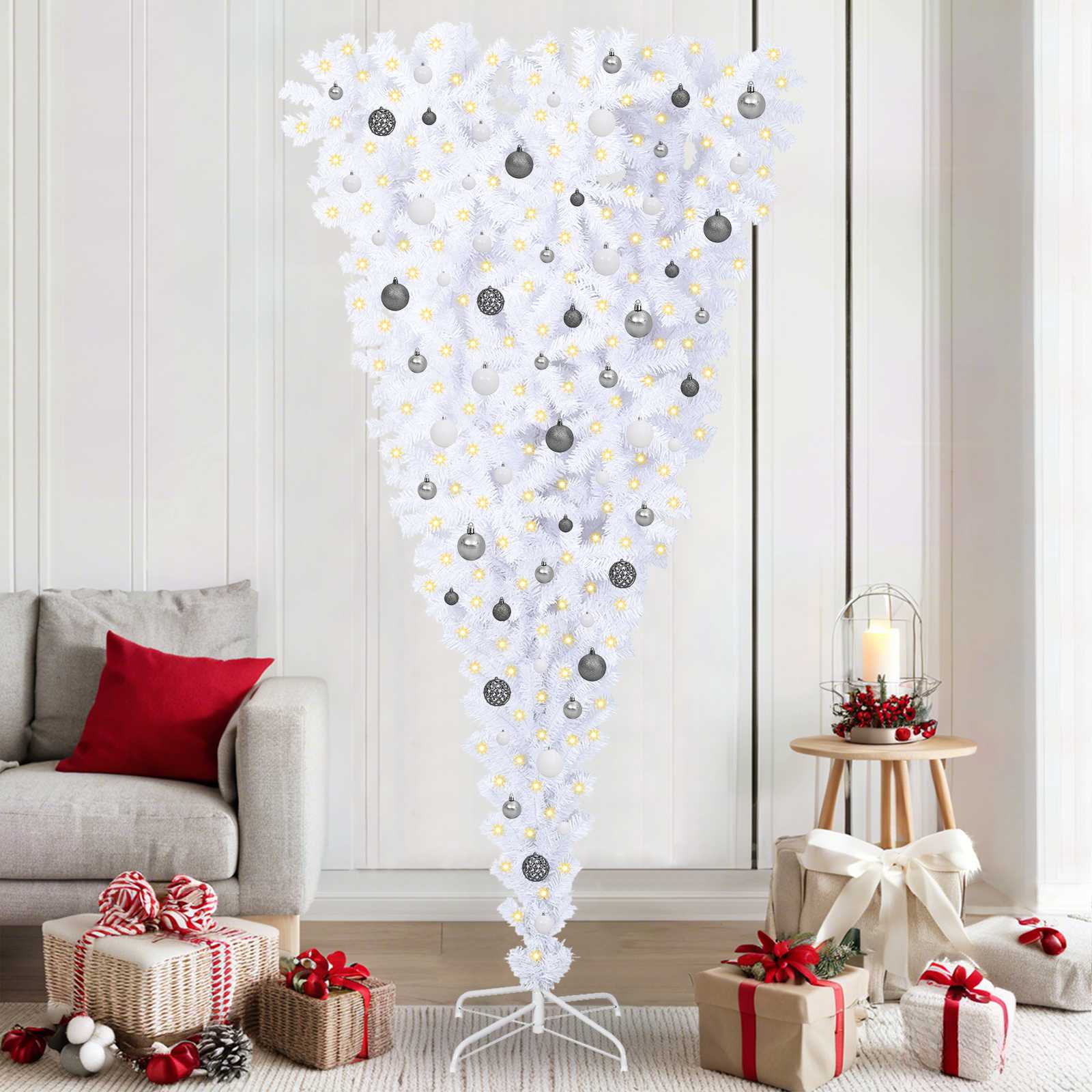 vidaXL Albero di Natale Artificiale Sottile con Base Verde 120 cm