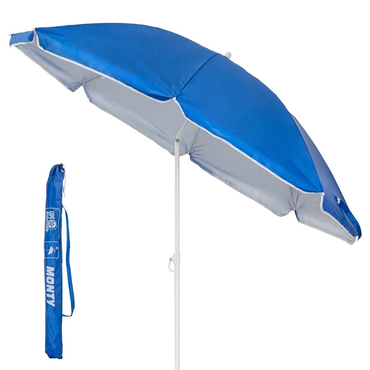 Outsunny Sombrilla De Playa Grande Con Protección UV UPF50+ Inclinación Ajustable Y Bolsa De Transporte 180x196 Cm Multicolor | España