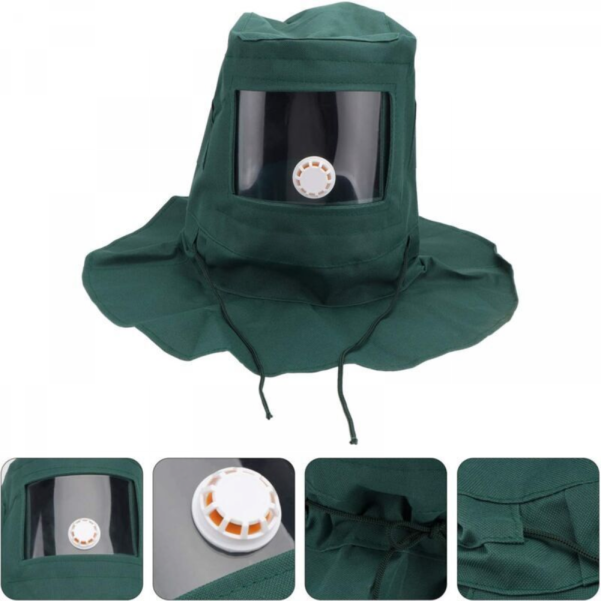 Casque Masque de Protection Anti-Vent Anti-poussière pour Sablage Sableuse - 3