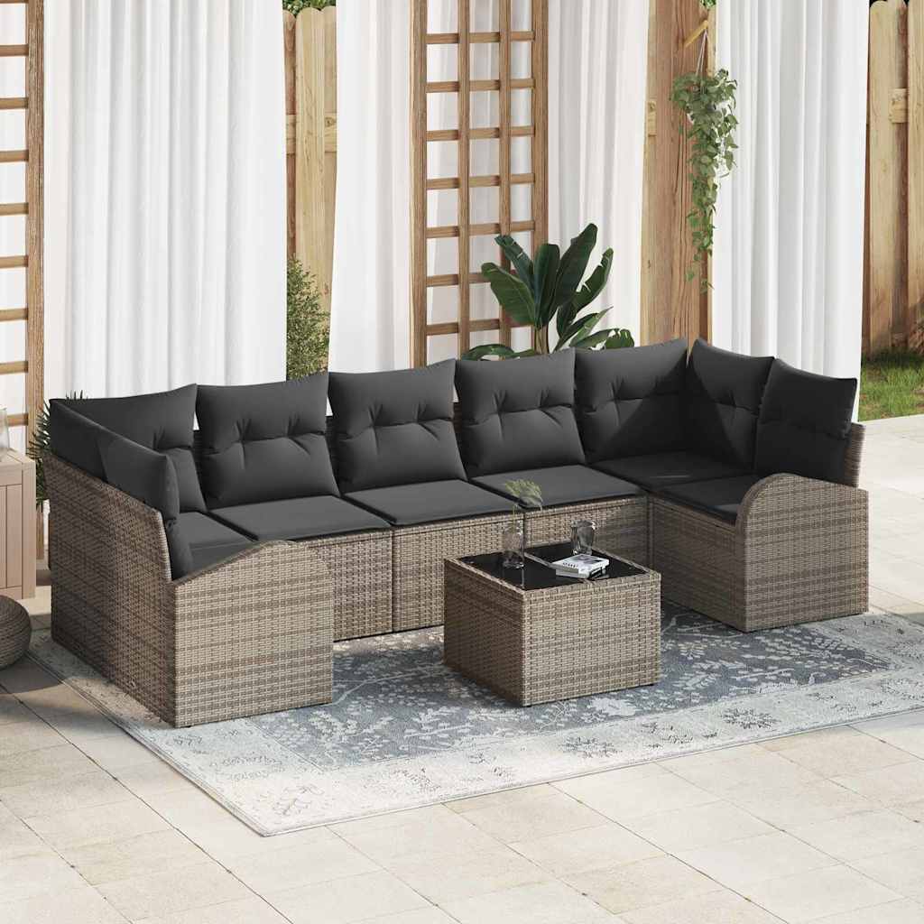 Zestaw Sof na Ogród Szary 55 x 55 x 37 cm polirattan vidaXL