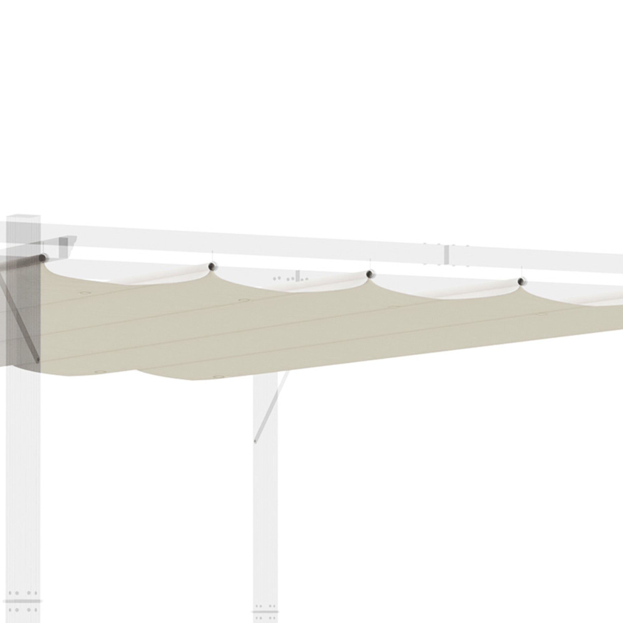 Cubierta para pérgola toldo retráctil Outsunny 350x250 cm crema - 5