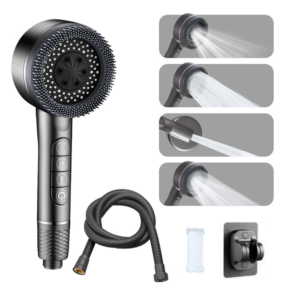 Tubo Doccia Nero Acciaio Inox 1,5 M - Flessibile Per Doccia E Vasca | Universale G1/2, Anti-Piega - Foto 7