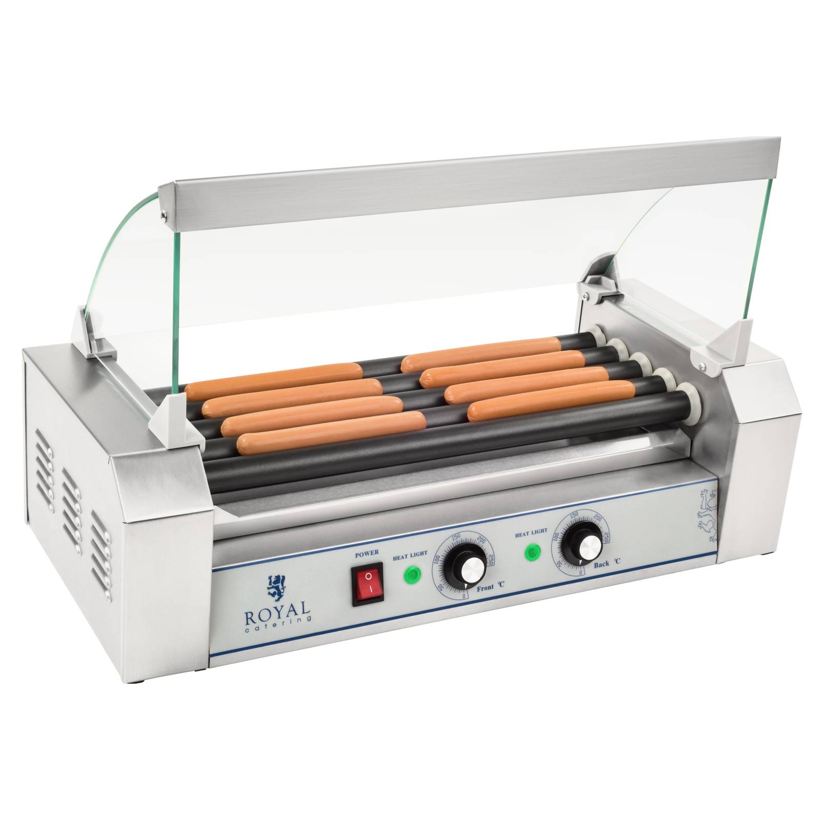 Griglia Professionale Per Würstel A Rulli Royal Catering - Cuoce 8 Salsicce, 1420W, Temperatura Regolabile 30-250°C - Per Bar E Ristoranti - Foto 6