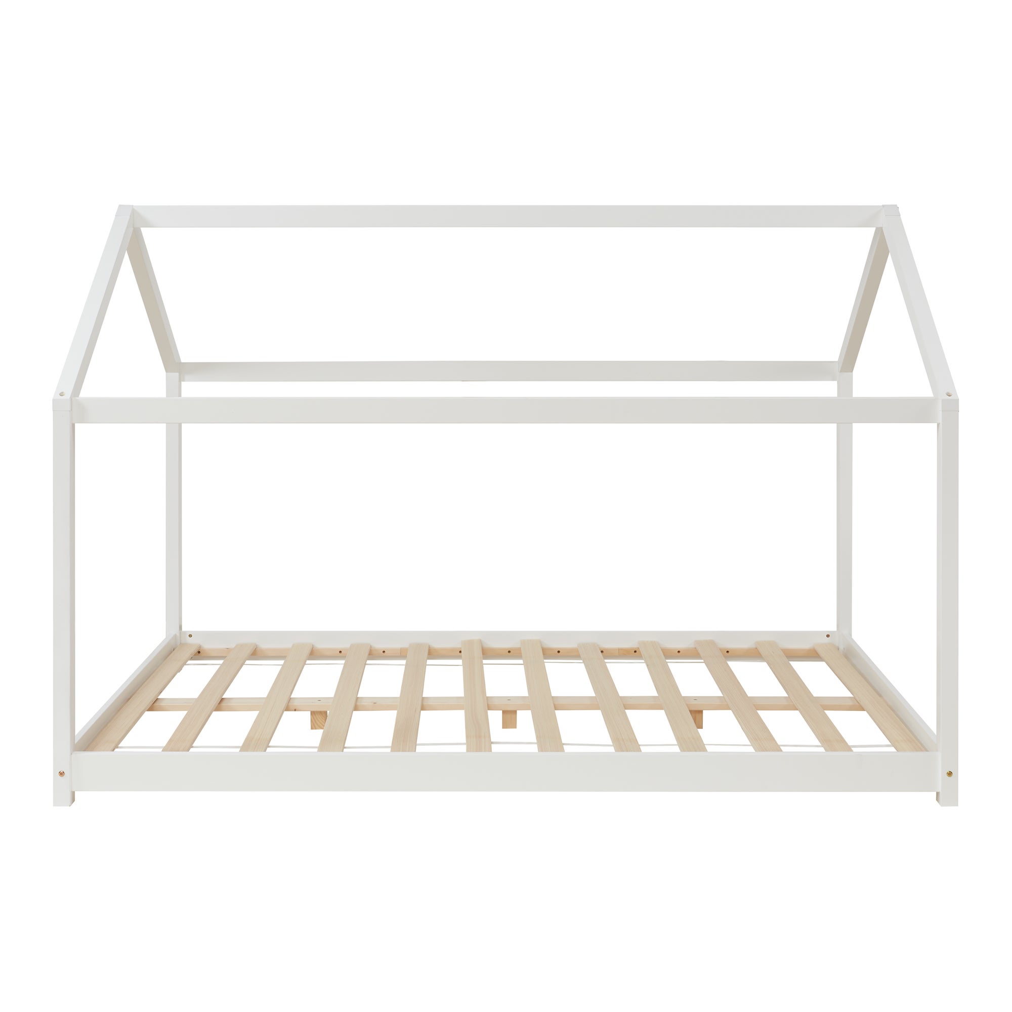 Cama para niños pequeños - Cama Infantil - 200x120cm - Estructura Forma Casa de Madera Pino - Blanco [en.casa]® - 5