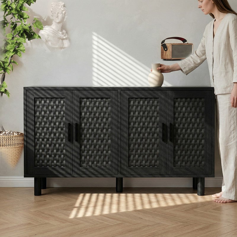 Meubles de rangement, armoires de rangement, design rustique, avec poignées métalliques, pour chambre à coucher, salon - 2