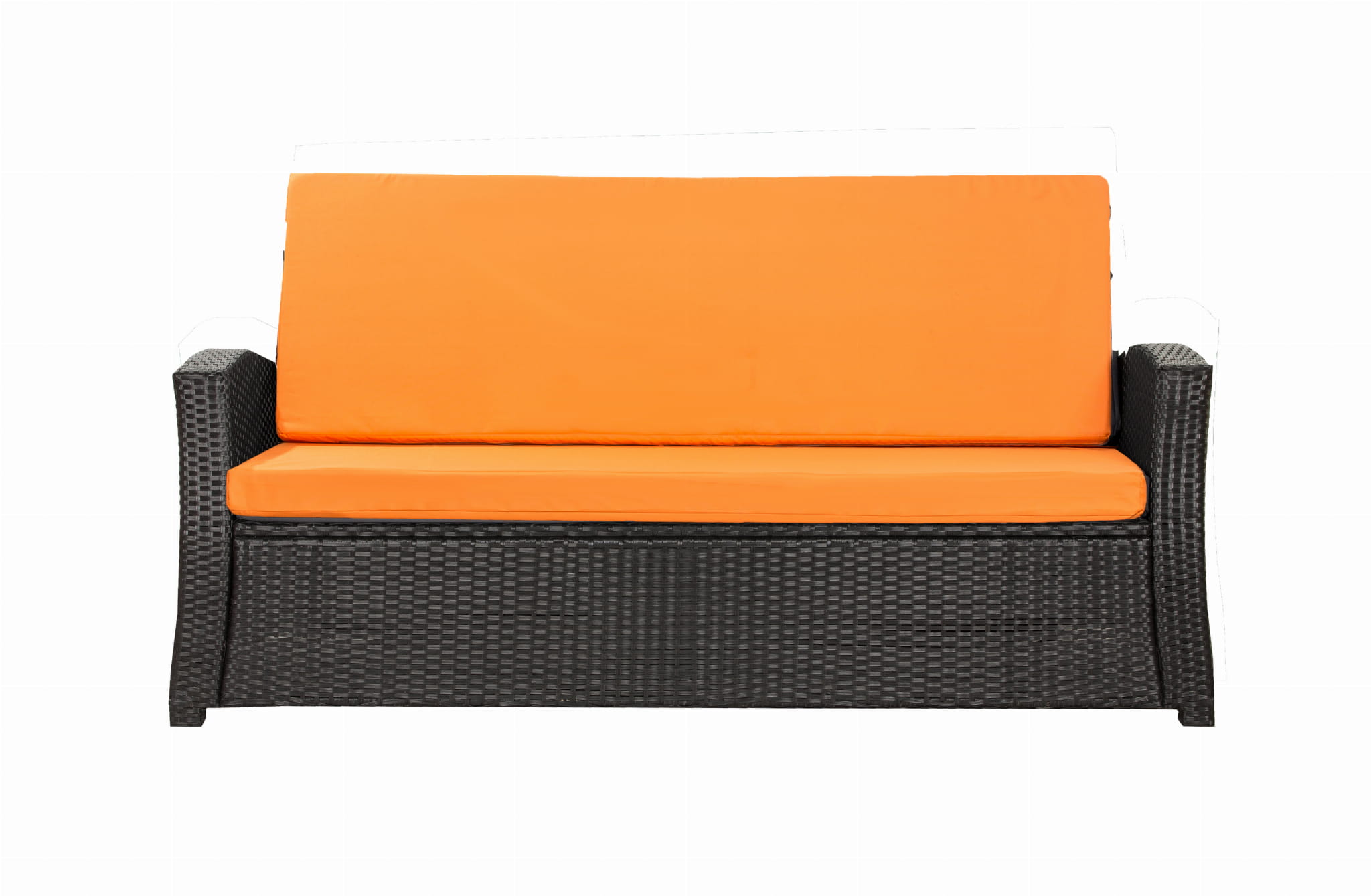 Cojines de sofá de exterior naranja cojines de sofá 2 plazas cojín de banco de jardín 110x60x50cm cojines para muebles de poliratán-slim