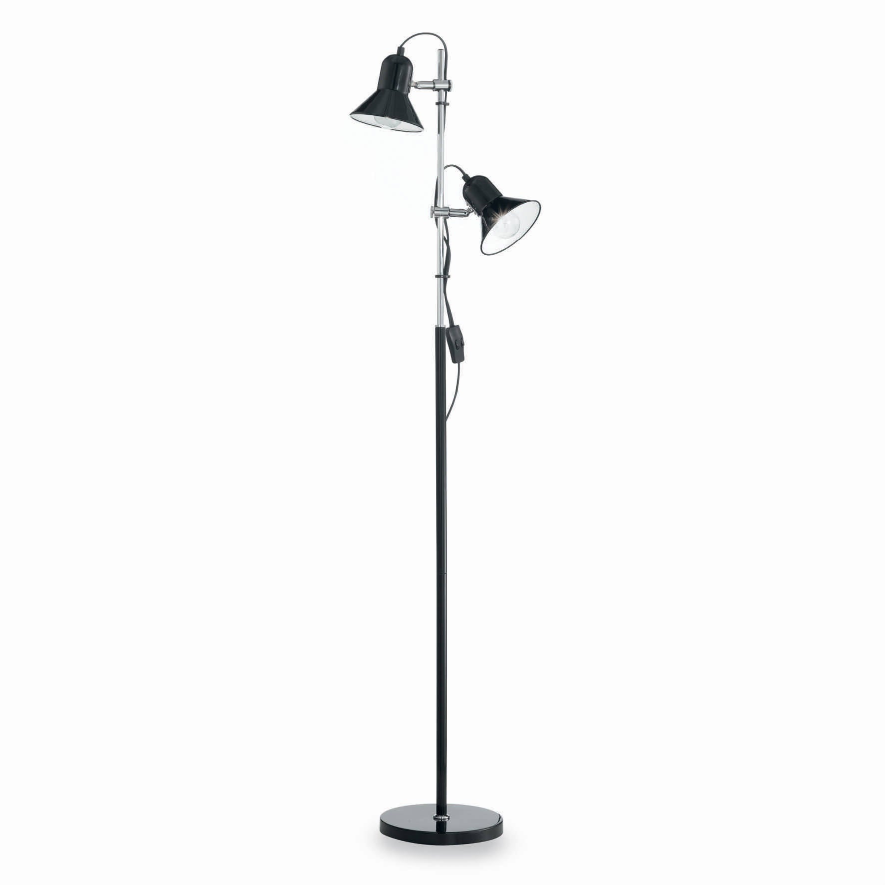 Dmora  Lampadaire Noir Polly 2 Ampoules Blanco/Negro , Leroy Merlin