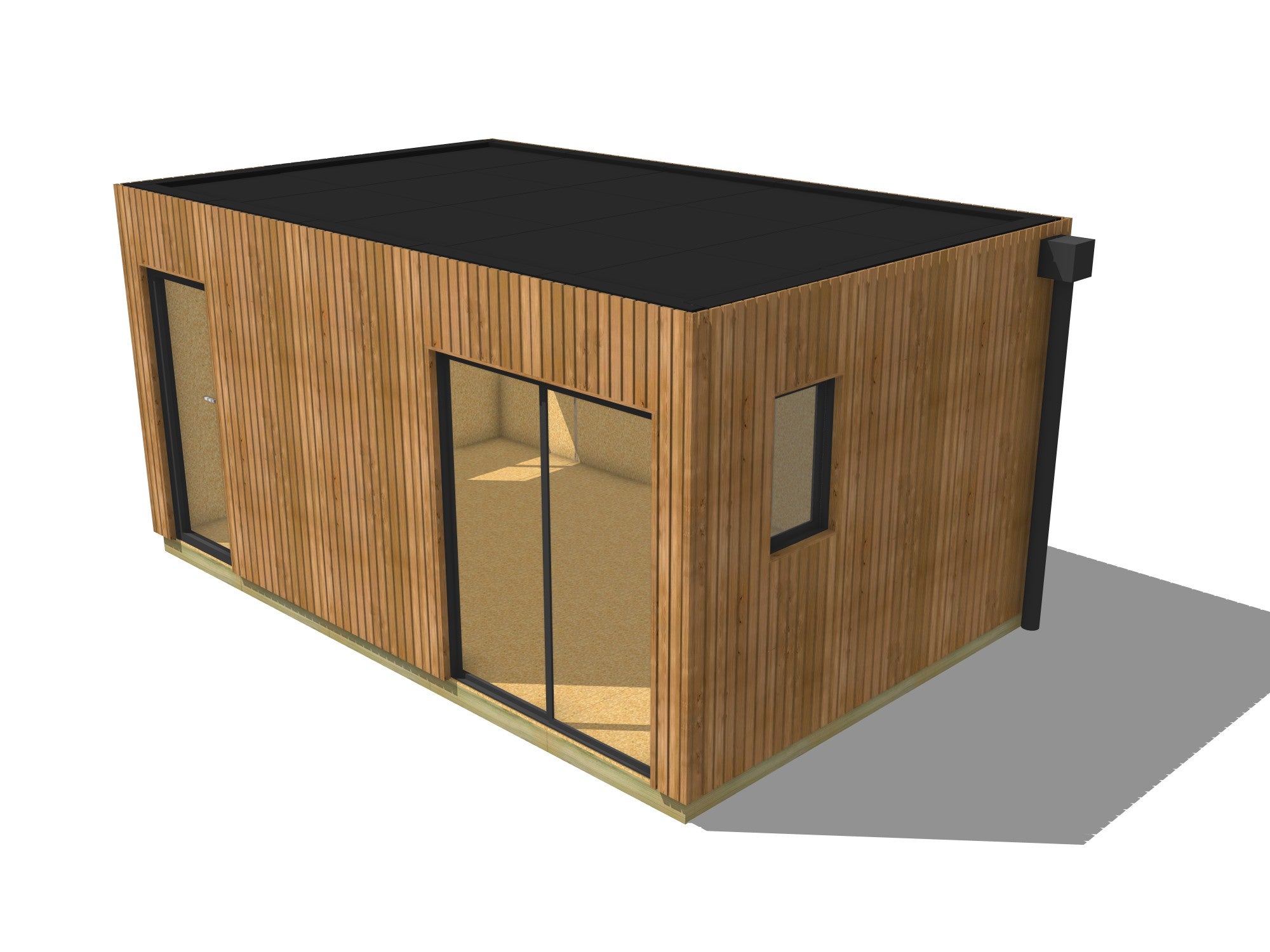 Studio de jardin projet locatif en bois 5,5 x 3,5 x 2,7 m avec plancher isolé / menuiseries alu k-line - 2