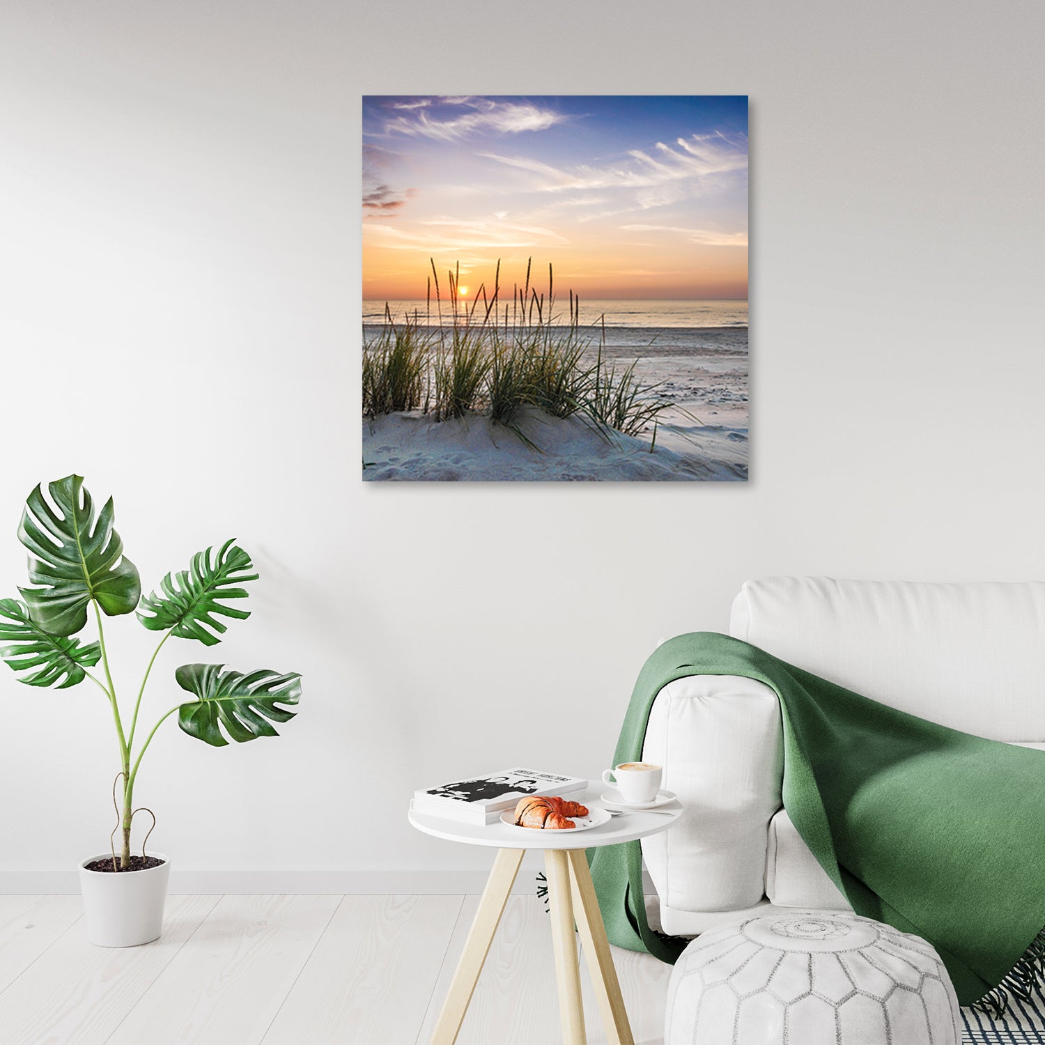 Tableau sur toile Coucher du soleil sur la plage 50x50 - 2