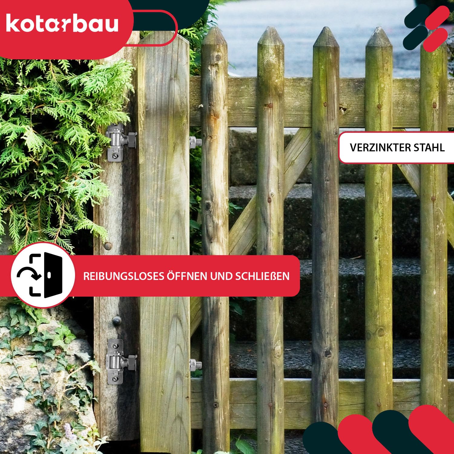 Charnière de portail galvanisées réglable M12 115mm, la solution parfaite pour tout type de portail - KOTARBAU - 2