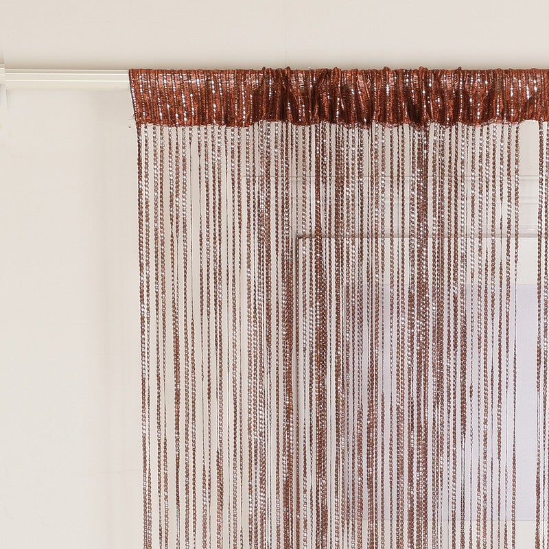 Dekoracja ścienna z cekinami, drzwi ekranowe, pokój z frędzlami, 100 x 200 cm, brązowy