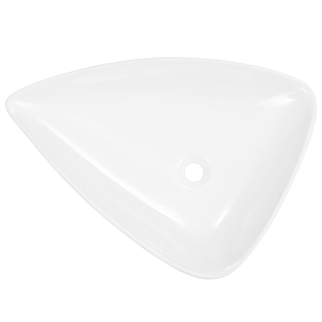 Lavabo Castel Triangular Lavabo triangular de cerámica, lavabo para baño, lavabo, 64,5 cm ...