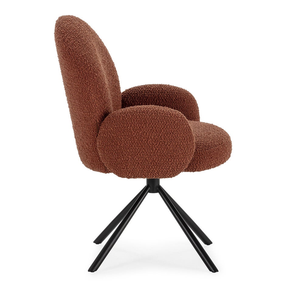 Poltrona girevole in tessuto e gambe in metallo nero 49x46 h91 cm - 4