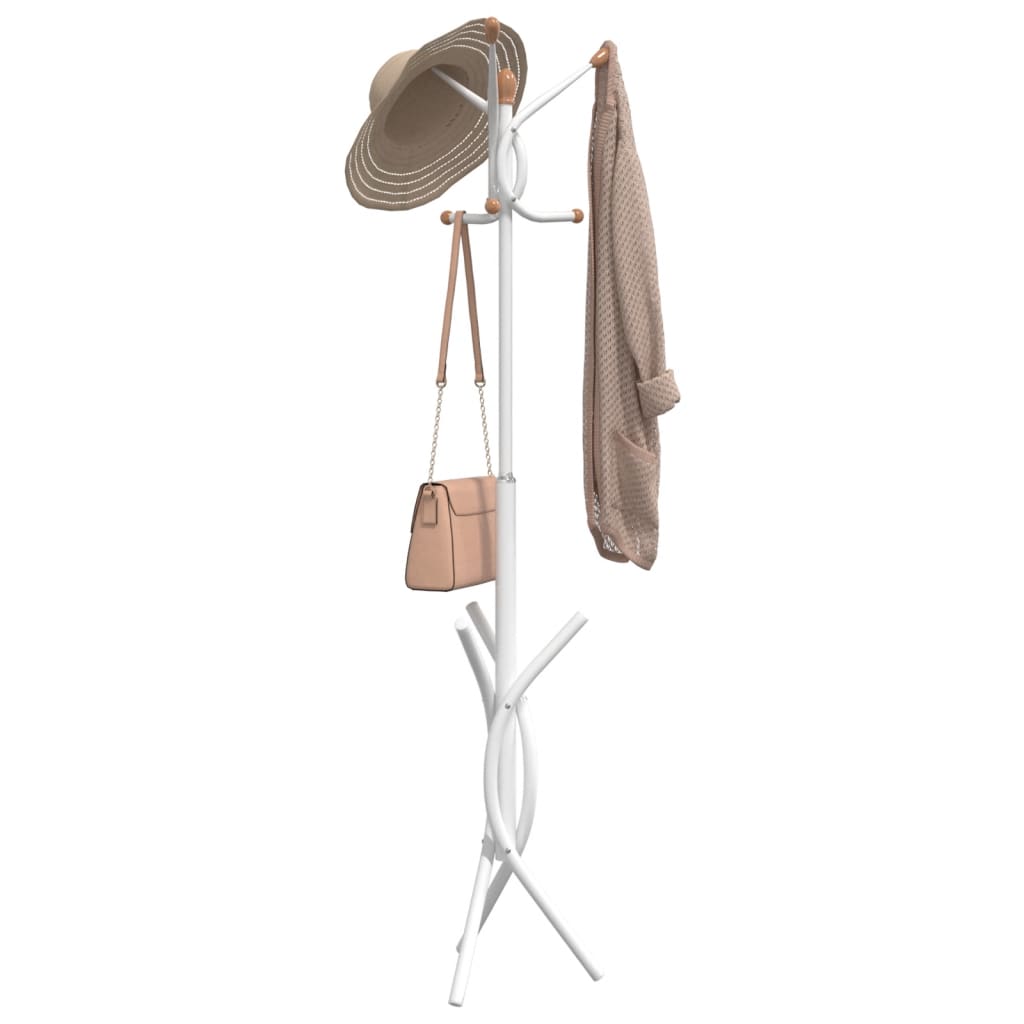 Porte-manteau blanc 176 cm fer enduit de poudre vidaXL | Leroy Merlin