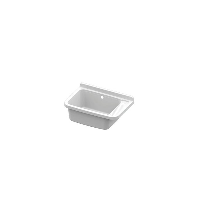 Lavabo de resina blanca de 60 x 42 x 30 cm.
