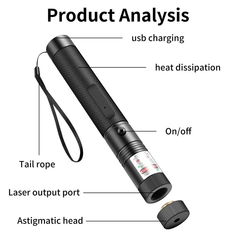 Pointeur Laser Vert Rechargeable USB avec Projection Étoilée – Lampe Laser pour Présentation et Entraînement - 3