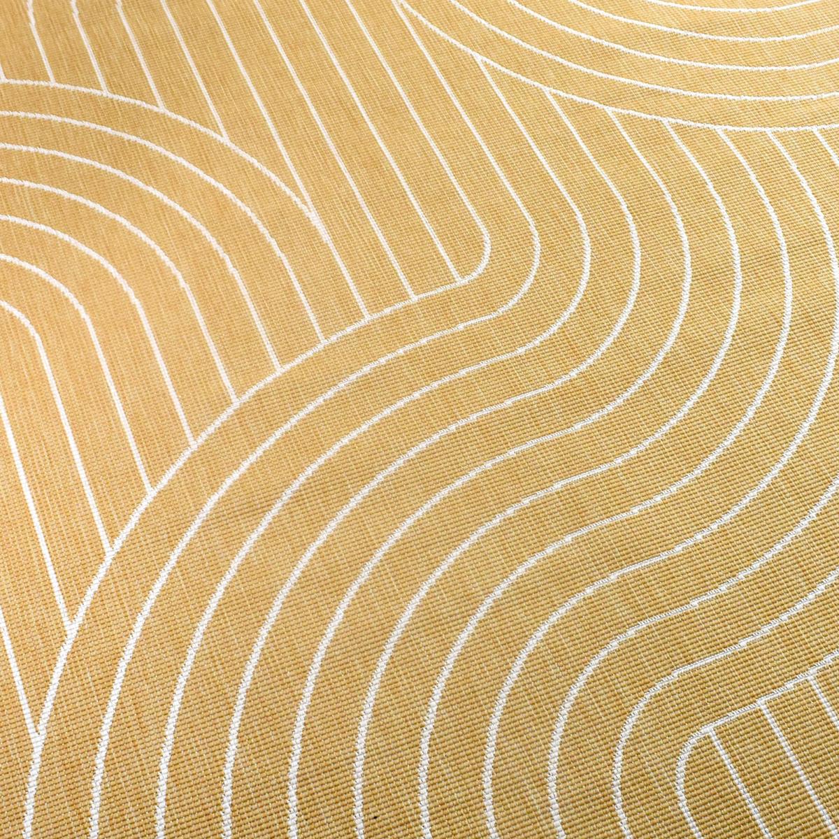 Tapis extérieur, kilim reversible 160x230 LYN2 U REVERSIBLE jaune et crème - 7