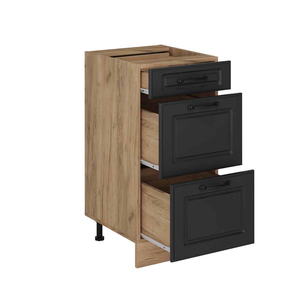 Vicco Meuble cuisine R-Line, Anthracite campagne, 40cm avec tiroirs, sans PT - 4