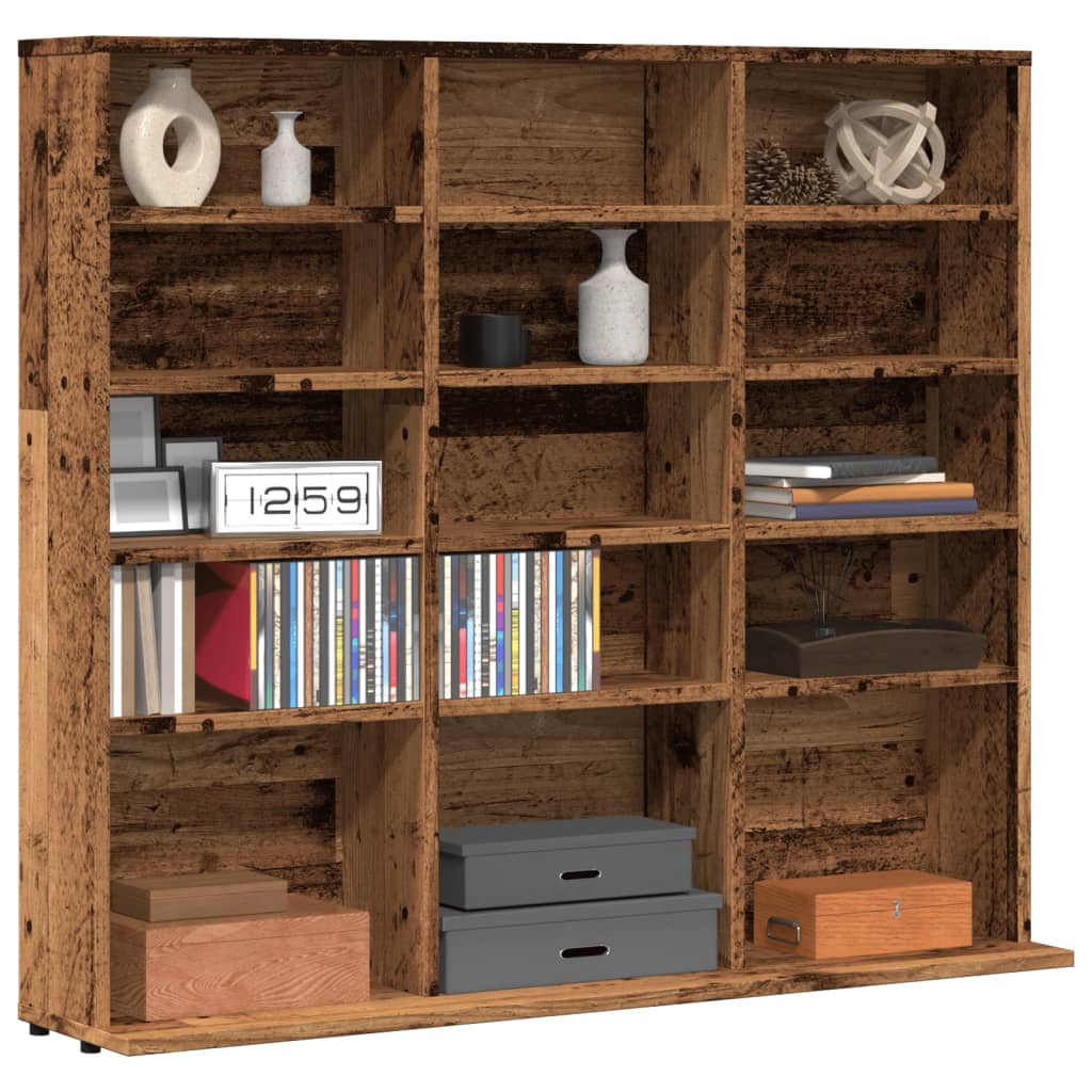 Meuble de rangement | Armoire à CD vieux bois 100x23x89,5 cm bois d'ingénierie CFW91770 - 2
