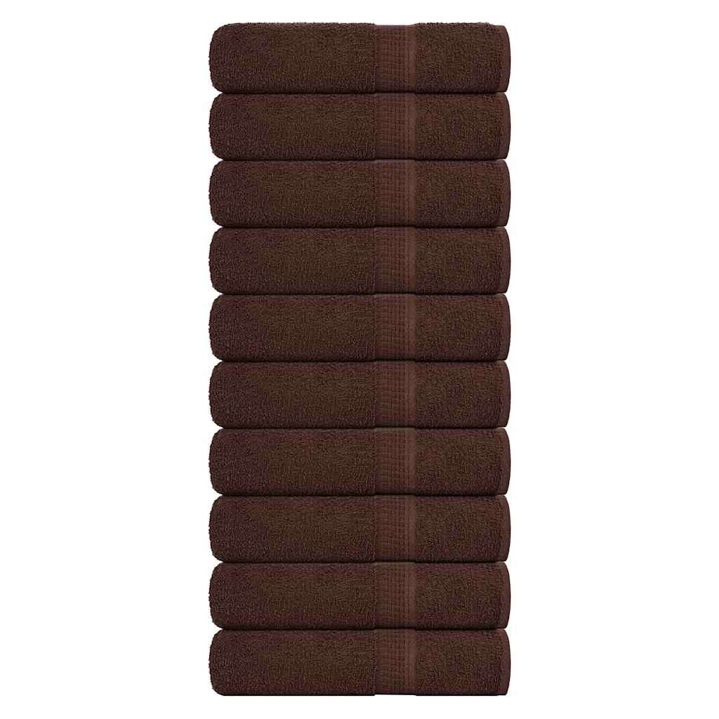 Ręczniki do rąk, FROGN, 10 szt., brązowe, 50x100 cm, 360 g/m² vidaXL