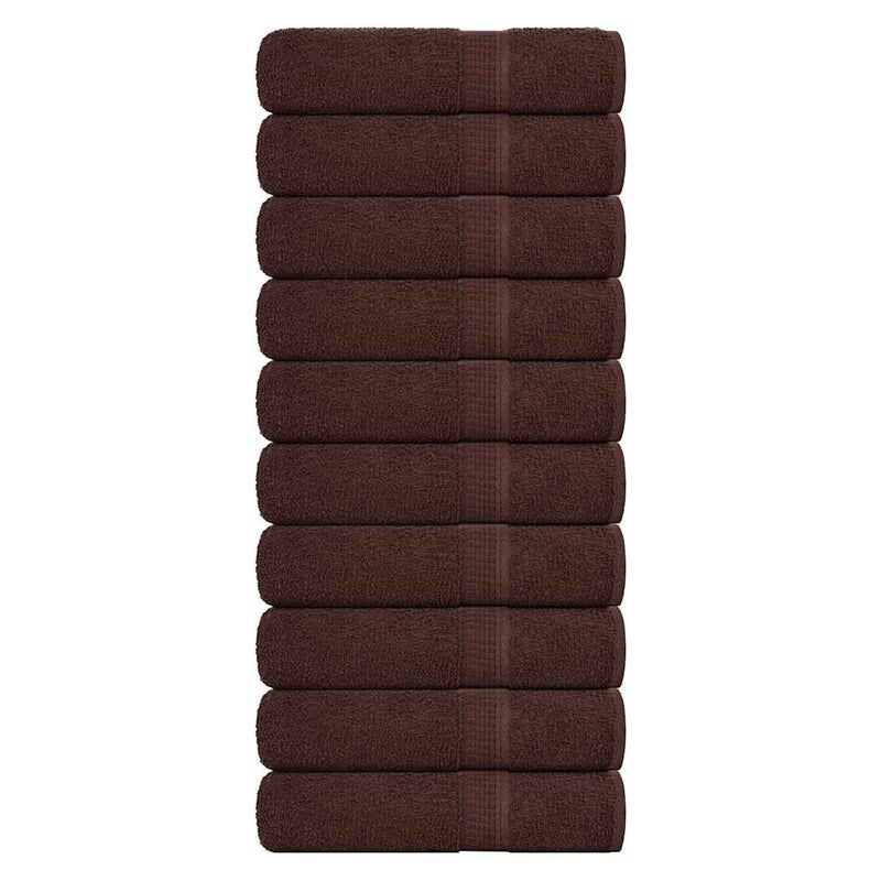 Ręczniki do rąk, FROGN, 10 szt., brązowe, 50x100 cm, 360 g/m² vidaXL