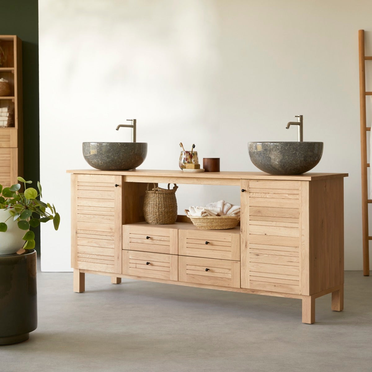 Tikamoon Meuble Salle de bain en bois de chêne 165 Soho - 3