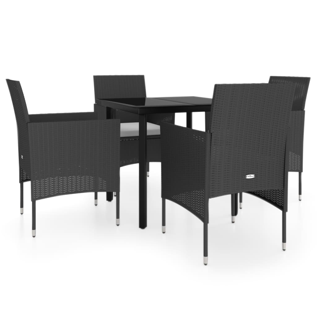Maison Exclusive - Set da Pranzo da Giardino 5 pz con Cuscini Nero - 2