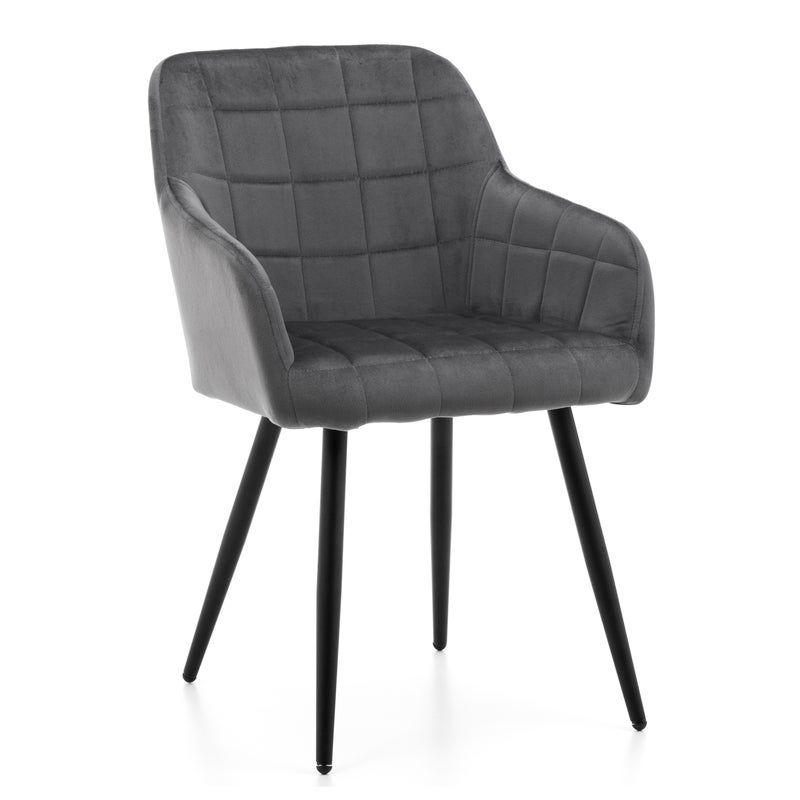 Krzesło tapicerowane welurowe do salonu jadalni ORTE szare