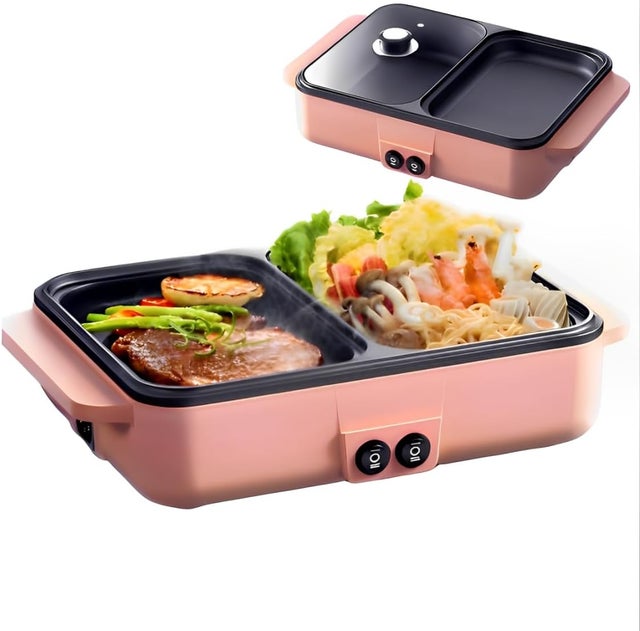 Fondue 1200W + BBQ – koreański garnek i grill, w pomieszczeniu, 2 osoby